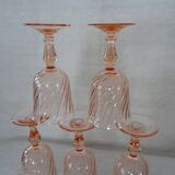 9 glasses Rosaline twist pink aroroc luminarc