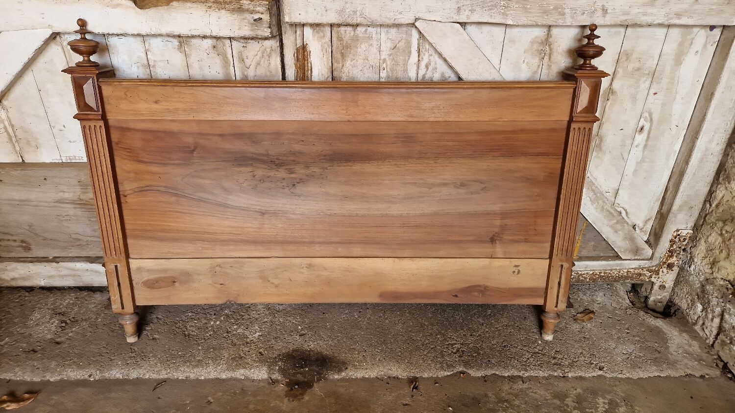 Low walnut headboard