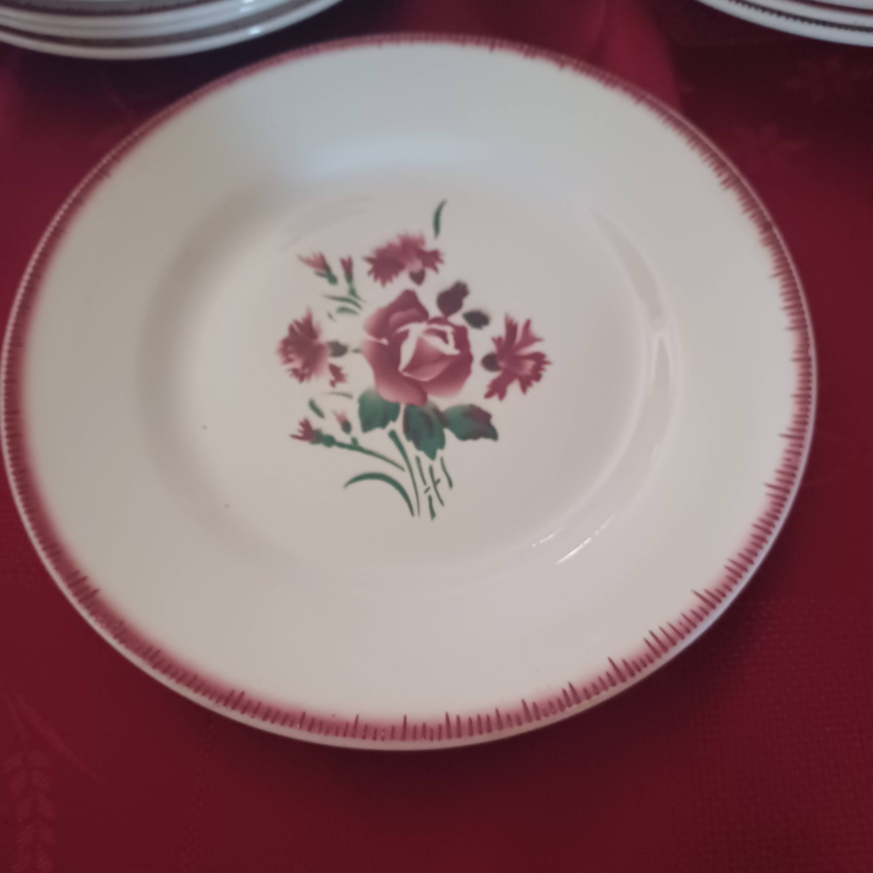 Plates with a floral bouquet design.