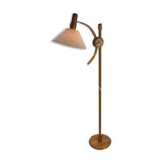 Adjustable pinewood floorlamp, 1970s