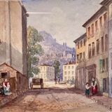 Old painting, landscape of Provence, Hyères, signed, early XX century