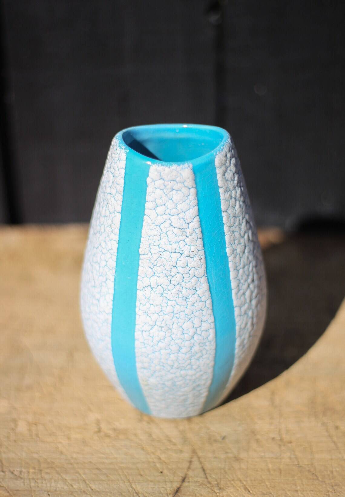 Jopeko fat lava vintage blue ceramic vase, pottery, collection, decorative vase, interior decor