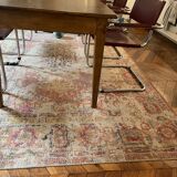 Varnished oak farmhouse table