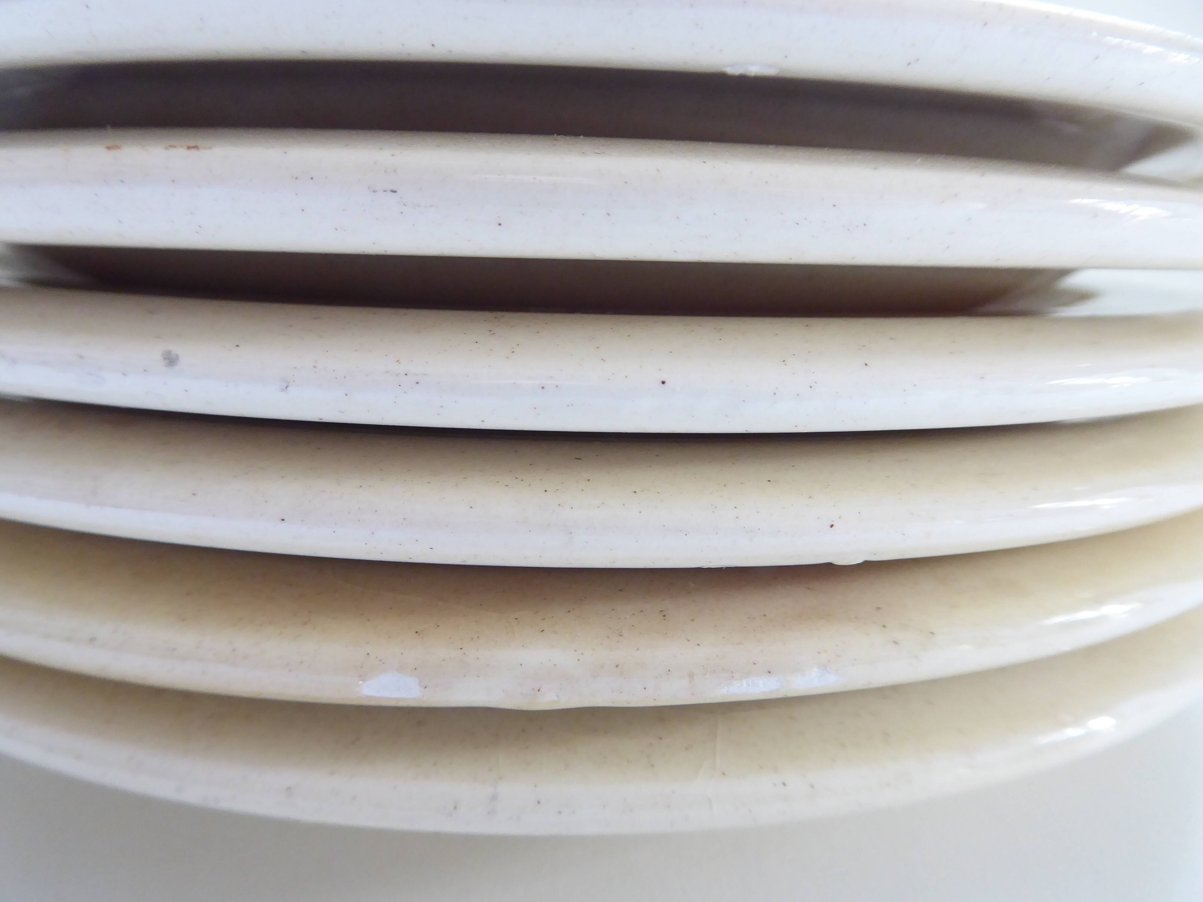 Set of 6 Vintage Earthenware Dessert Plates