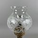 Antique French porcelain table lamp, brass and satin glass, 20th century.