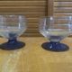 Set of 23 Stemmed Glasses Transparent Glass + Cobalt Blue Stems Vintage