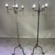 Pair of wrought iron candelabras