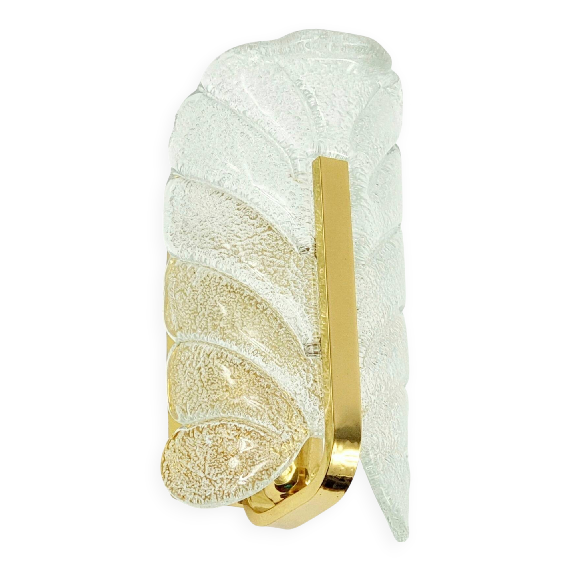 Scandinavian Glass & Brass Leaf Wall Lamp - C.Fagerlund for Orrefors, 1960s