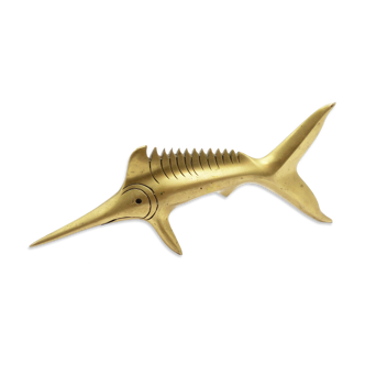 Brass swordfish statue