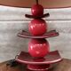 Lampe postmoderne Pagode XXL Drimmer en céramique rouge, 1980