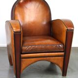 Great sheep leather Artdeco design armchair with a unique design