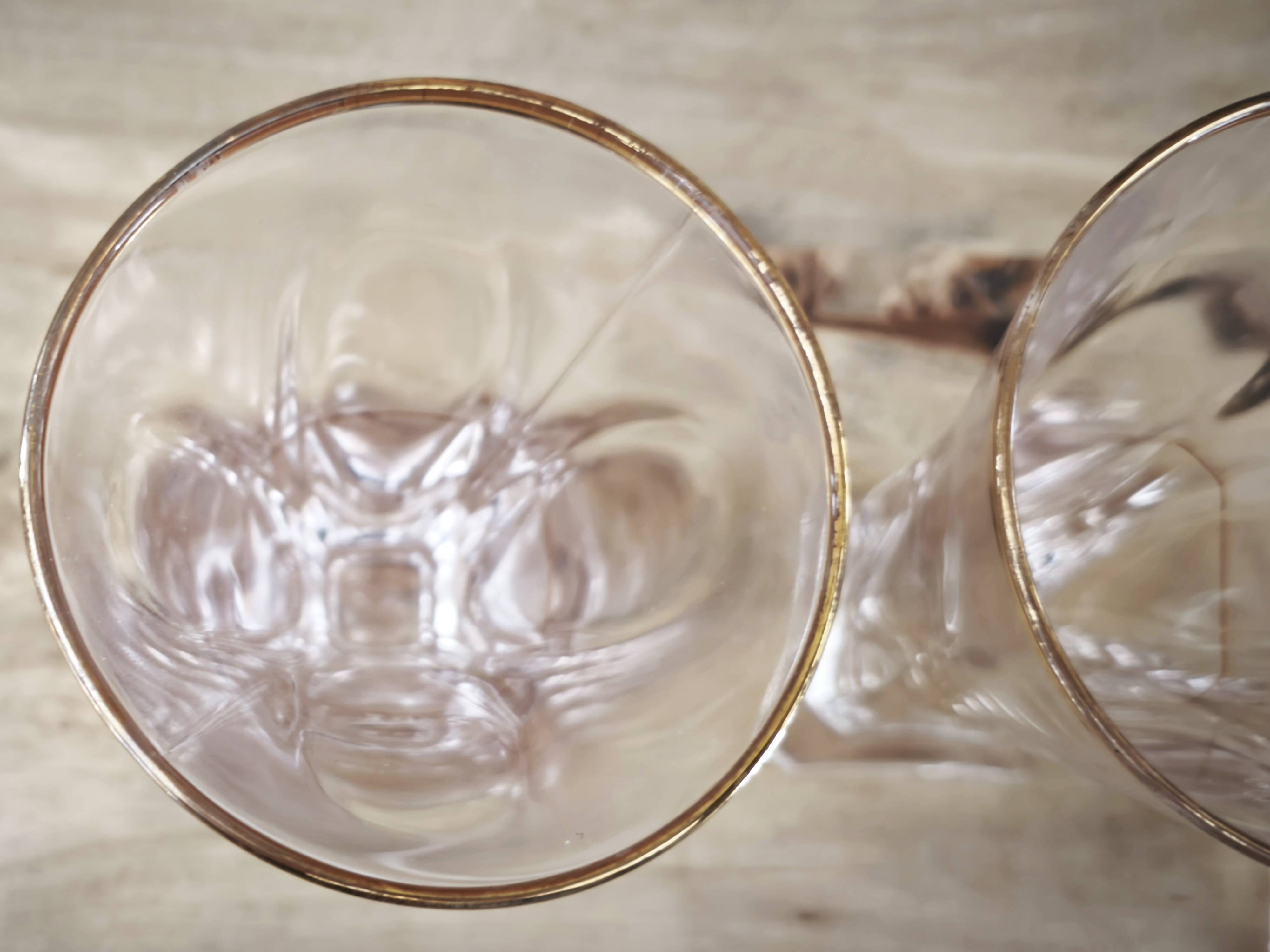 Lot de 4 verres à pastis Bistrot anciens avec marque de dosage