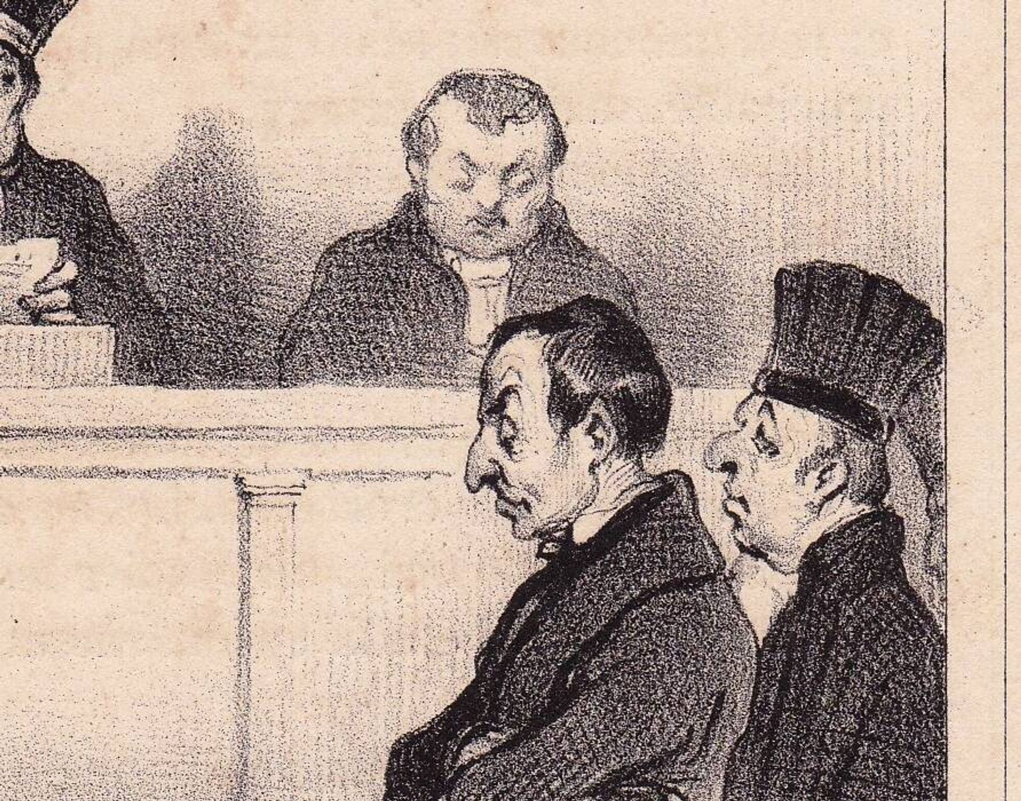 19th Century Lithograph Honoré Daumier 1839 Court Lawyer Judge Magistrate Justice