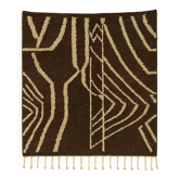 Brown Berber rug with abstract lines.