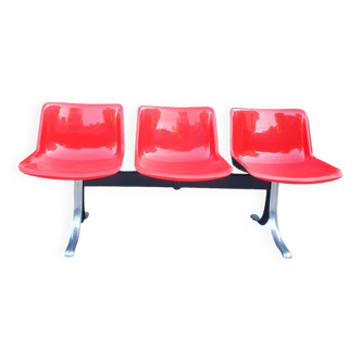 70s waiting room bench