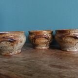Soup bowls and cups in Puisaye stoneware by Jean-Pierre Prud'homme