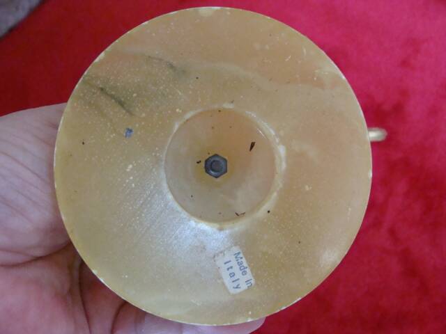 Vintage alabaster and brass candlestick