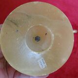 Vintage alabaster and brass candlestick