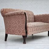 1960s, 3-seater Danish sofa, original salmon pink furniture velour.