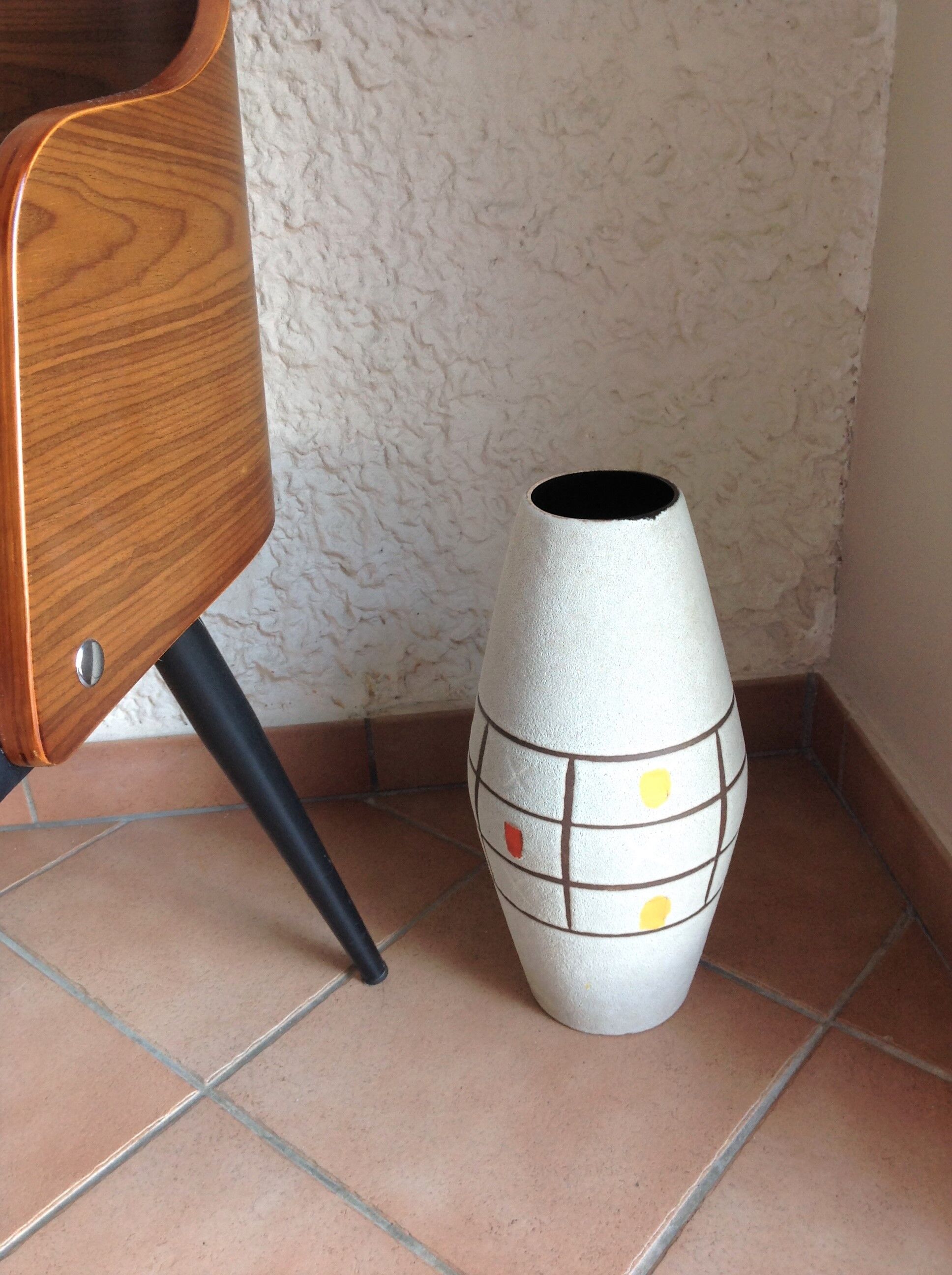 Vase ovoide en céramique grise par Scheurich Keramik vintage années 60-70