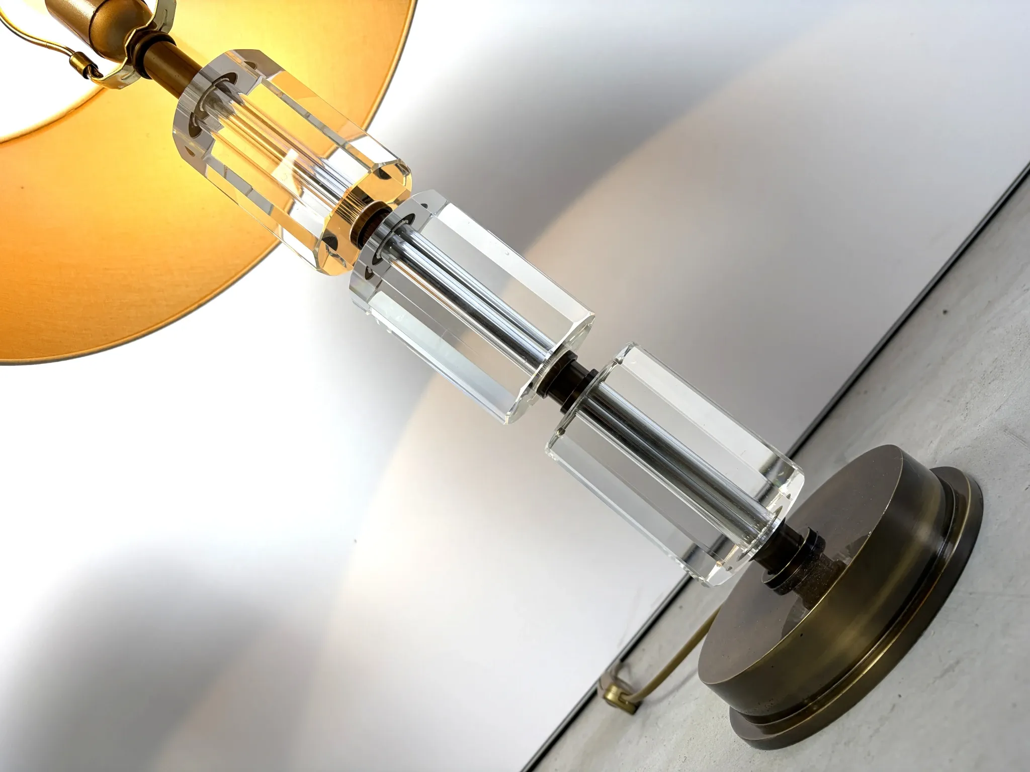 Pair of vintage lucite table lamps, 1980s