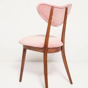 Mid-century light pink velvet heart-shaped chair, Europe, 1960s.