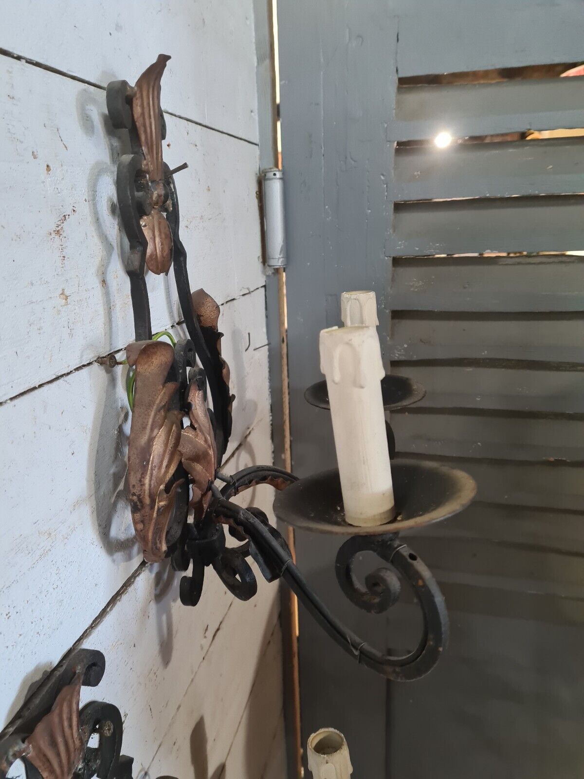 2 wrought iron sconces