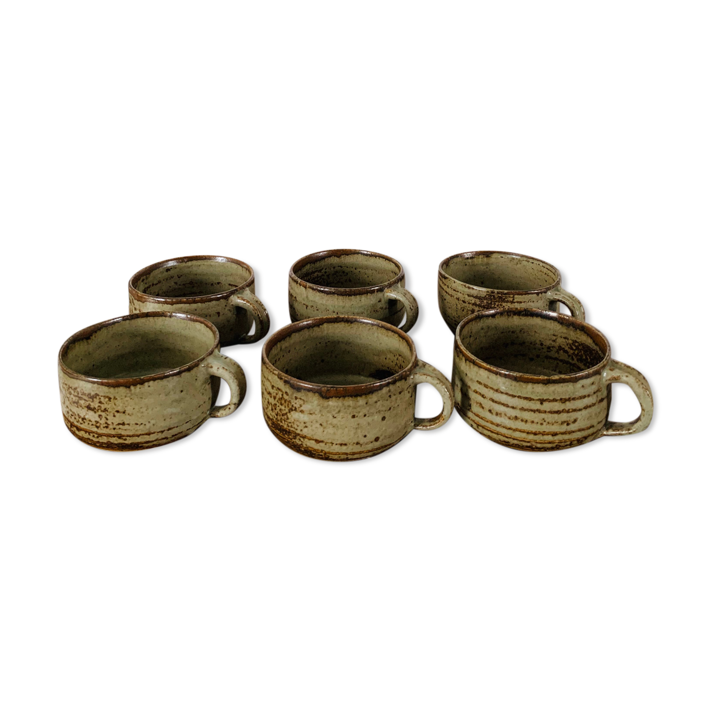 Lot of Villenauxe sandstone cups Made in France