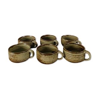 Lot of Villenauxe sandstone cups Made in France