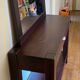 Console avec miroir wengé noir Fly modèle kubo