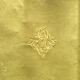 Old embroidered green square table napkin with cutwork