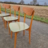Set of 5 vintage Scandinavian style chairs