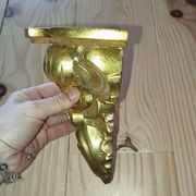 Wall console in rockwork – patinated gold decor, Louis XV style