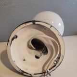 Black ceramic handand white opaline ball sconce