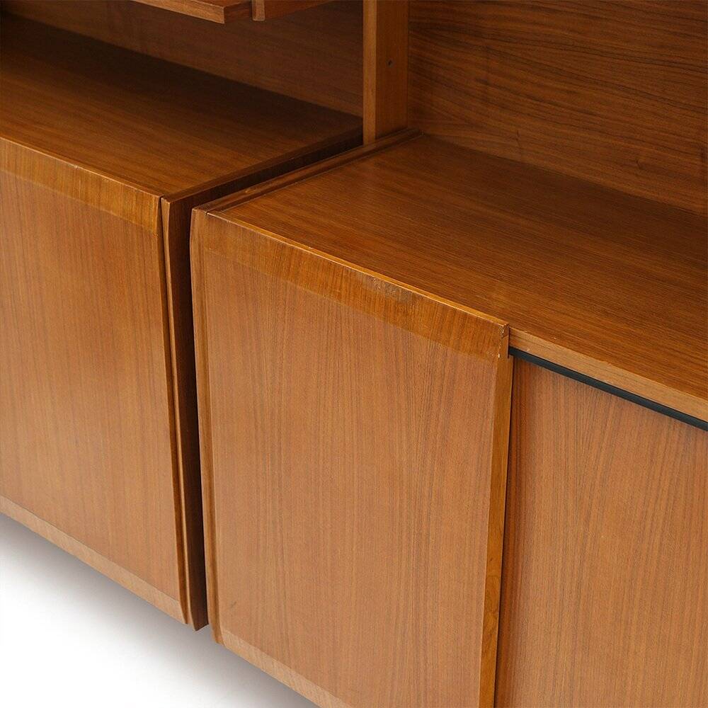 Wall unit with shelves, drawers and cabinets, 1960s.