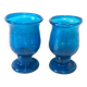 Bougeoirs Verre Soufflé Bleu