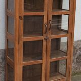 Old wooden cabinet display case with two doors