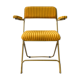 Vintage folding chair LAFUMA gold striped yellow fabric