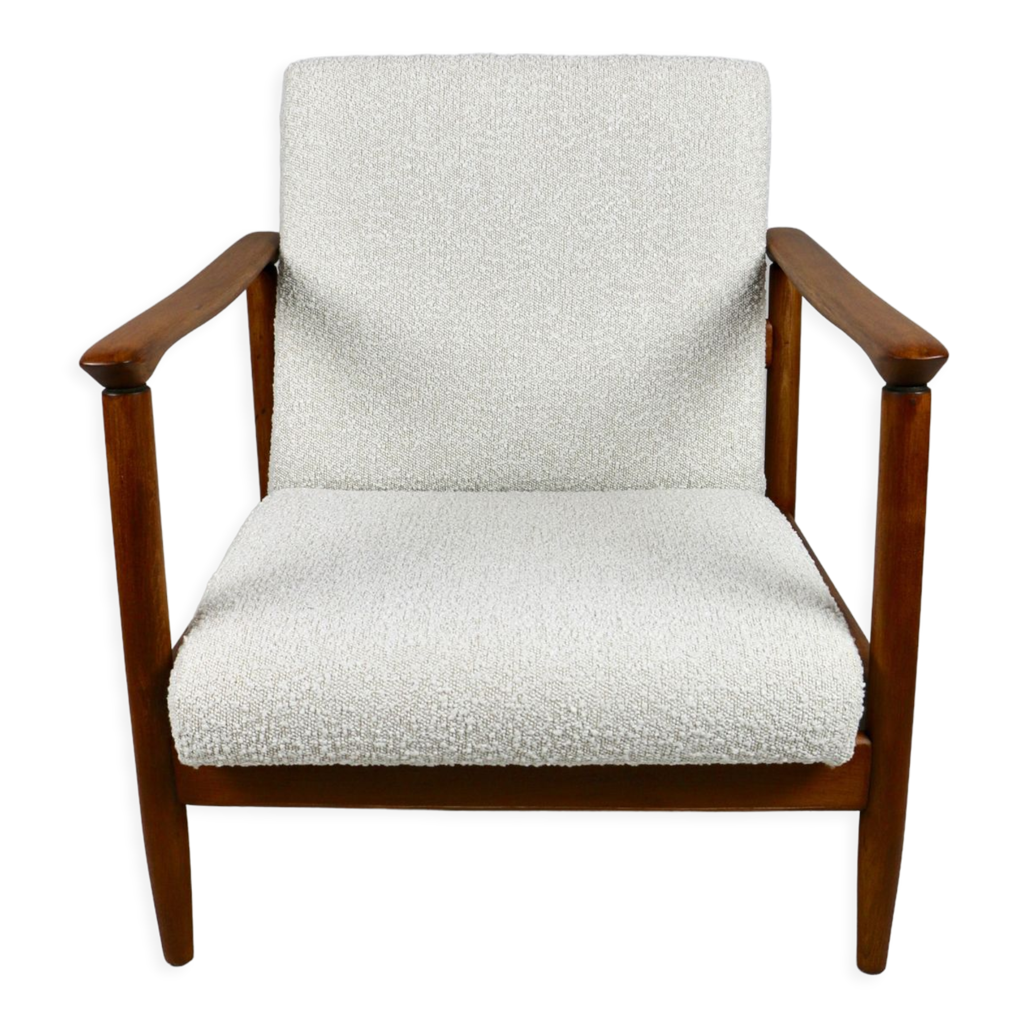 Fauteuil en laine bouclée, années 1970