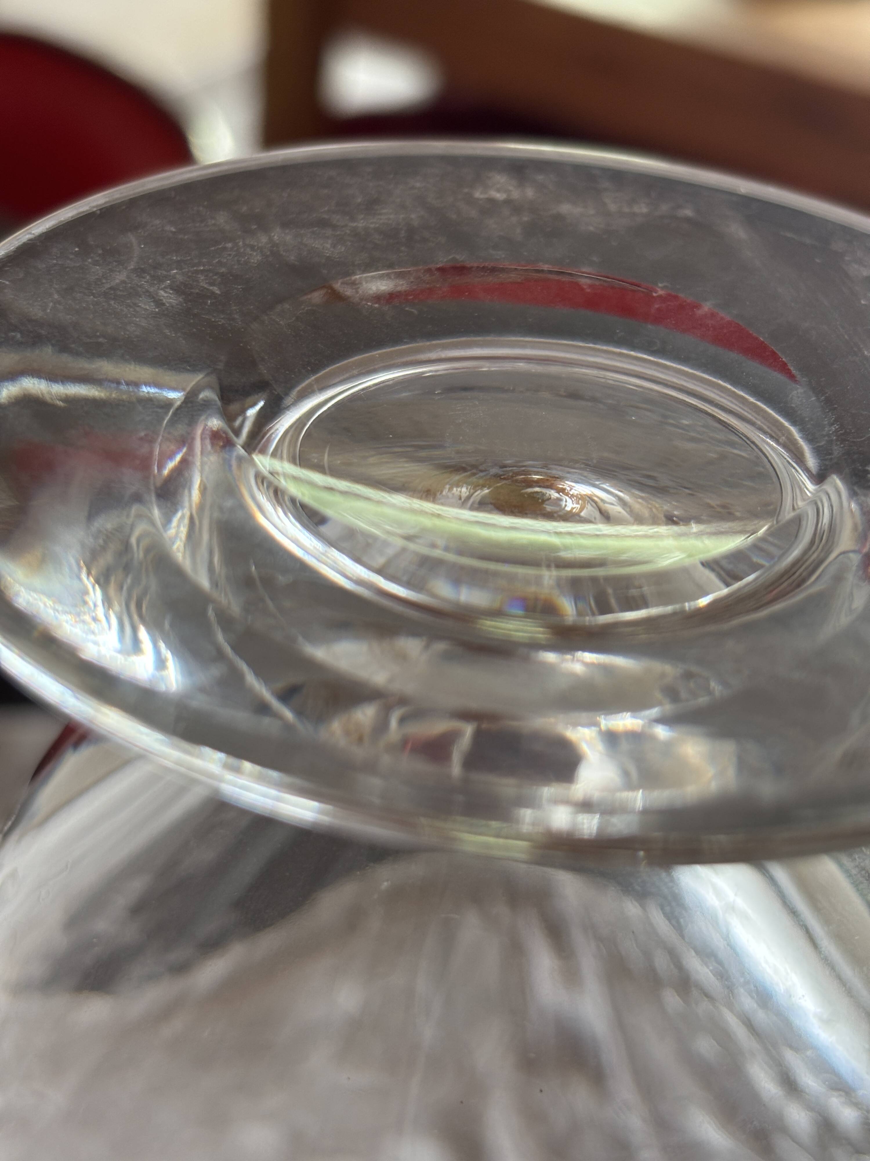 Antique engraved crystal carafe – floral decoration – matching Saint-Louis