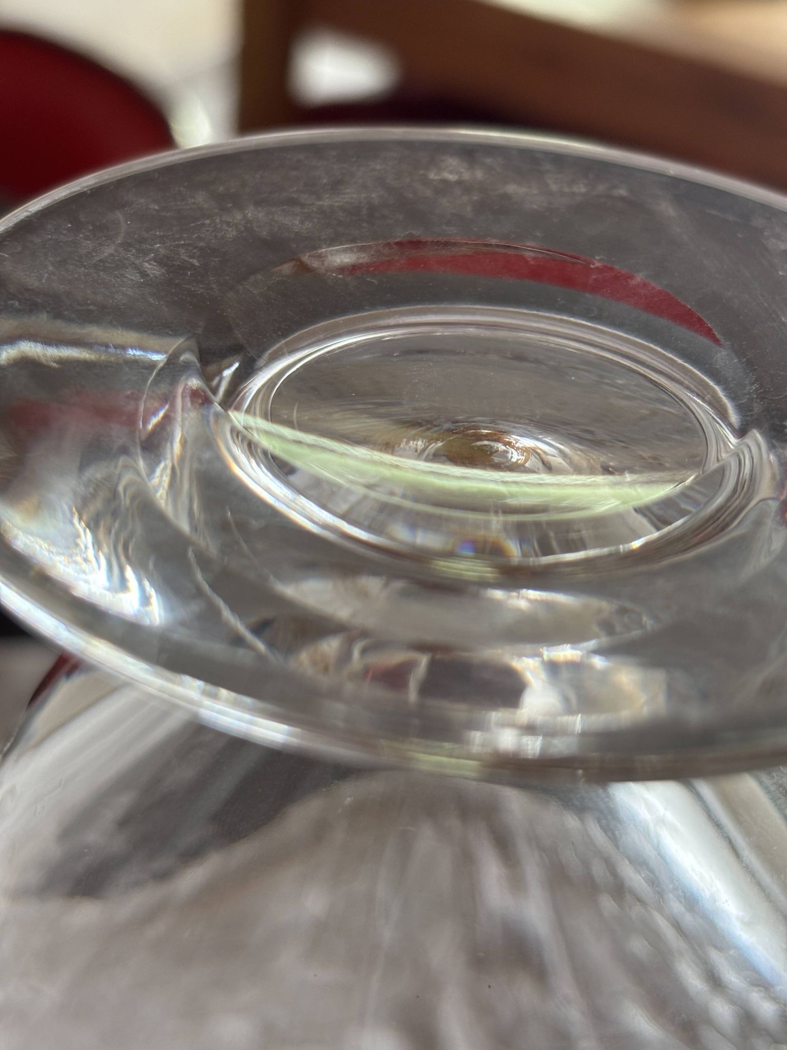 Antique engraved crystal carafe – floral decoration – matching Saint-Louis