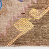 3x7 Vintage Brown & Pink Oriental Vintage Runner Rug, 82x210Cm