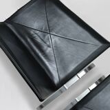 Black Leather Vintage Poul Kjaerholm PK22s for E. Kold Christensen 1960s