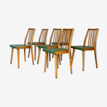 6 chaises vintage vertes