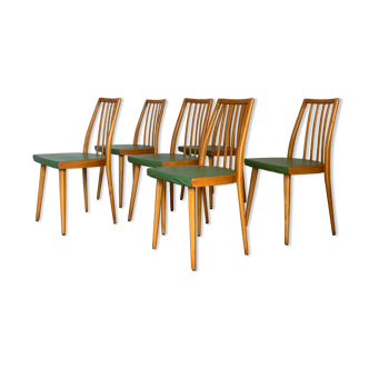 6 vintage green chairs