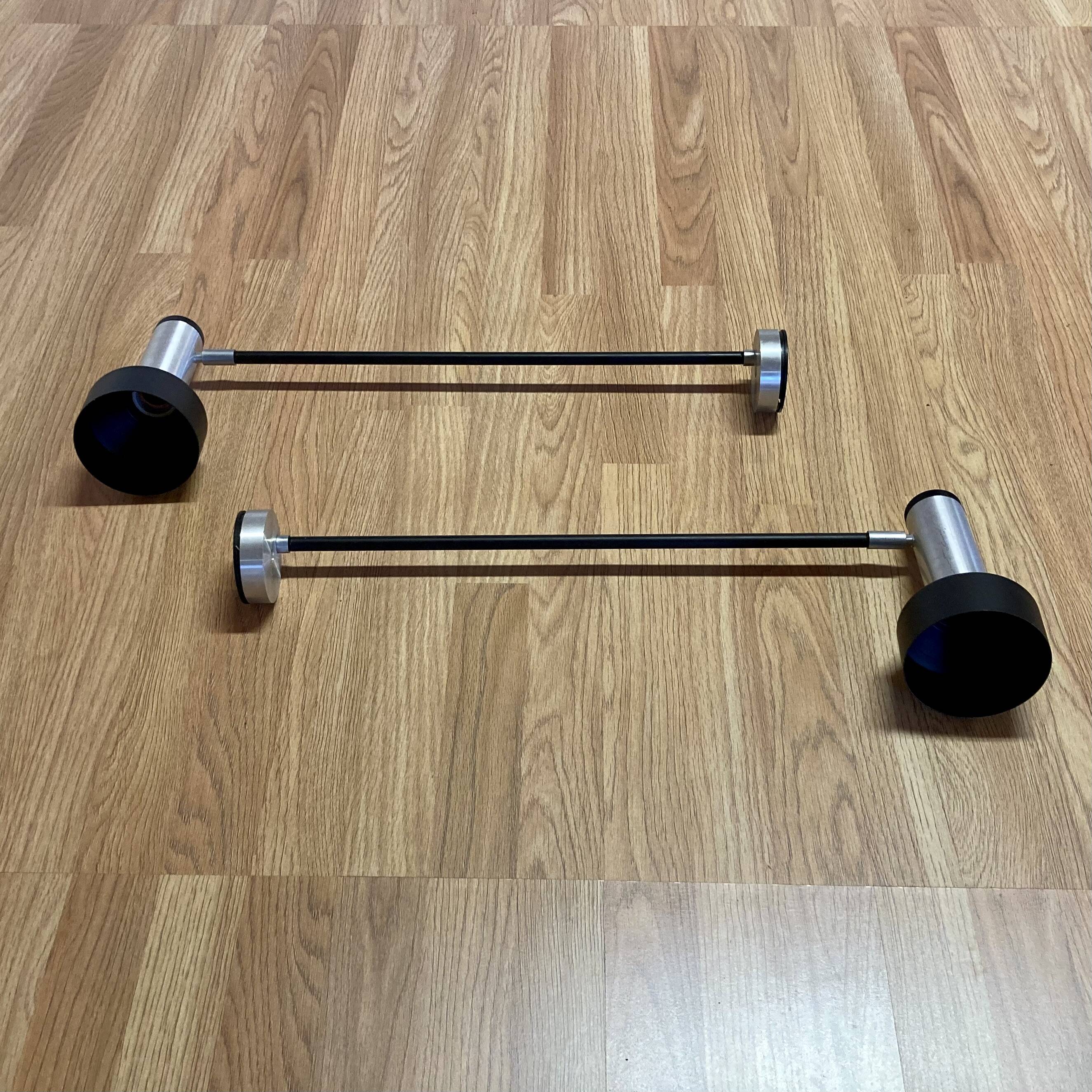 Pair of large 65 cm wall lights, 1950s design.