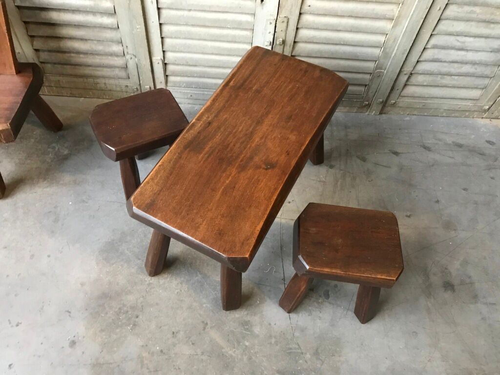 Furniture set chairs, tripod stools
