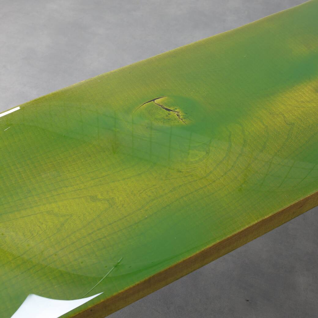 Unique Handmade Green Epoxy Fusion Bench, 1990s