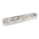 Decorative glass sculpture vases,  1980s clear glass modern bookcase accent