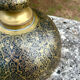 Ornate Floral Pedestal Champagne Cooler, brass ice bucket
